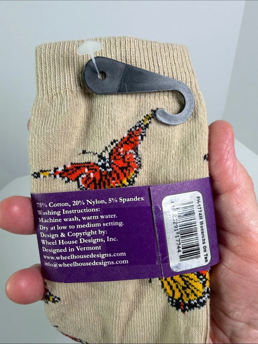 NWT Monarch Butterfly Crew Socks Women’s 9-11 Made in USA Caterpillar Chrysalis